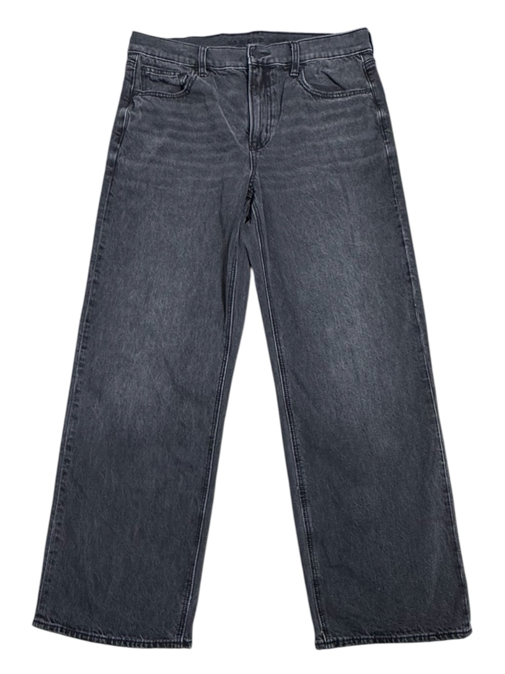 American Eagle High Waisted Stovepipe Jeans Washed Black Size 6 Regular - Picture 2 of 7
